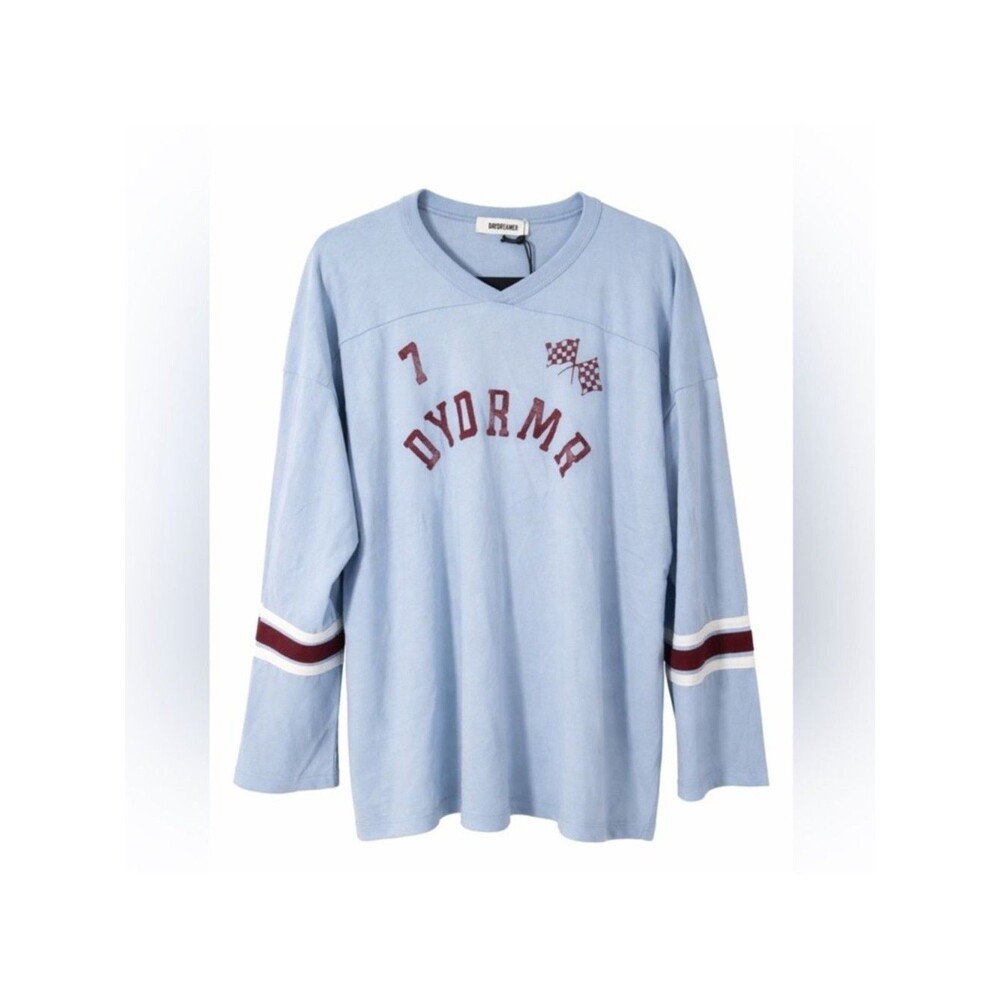 Daydreamer Arch Hockey Jersey in Sky Blue & Red Sz L/XL  NWT